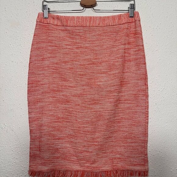 NWT Trina Turk Dorris Fringed Hem Tweed Pencil Skirt size 6 - Picture 2 of 8